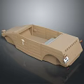Brown Convertible Toy Car Model With Seats And License Plate LCP