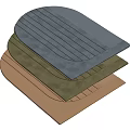 Stylish Shaped Rugs In Gray Green Brown Colors With Striped Design For Home Decor