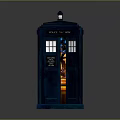 Blue Decorative Police Box Model With Open Door And Interior Lighting