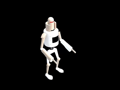 Intelligent Machine Robot With White Body Black Panel And Slender Limbs 3d model