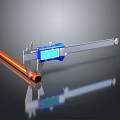 Digital Caliper Measuring Copper Pipe with Precision for Professional Hardware Tools 3d model