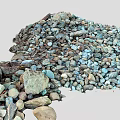 Stone Pile Building Material Pebbles Stone Block Rock Material Scanning Stone 3d model
