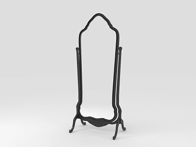 Black Metal Standing Coat Rack With Arched Top And Stable Base Design 3d model