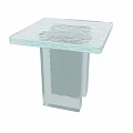 Modern Functional Table With Square Glass Top And Clear Glass Legs 3d model