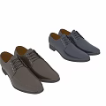 Blue and Brown Leather Dress Shoes with Lace Up Design Black Soles and Orange Lining