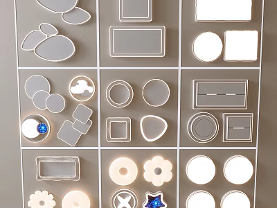Ceiling Lights With Various Shapes And Designs 3d model