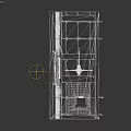 Black Alien Creature with Outstretched Arms in Industrial Metal Room with Control Panels and Screens