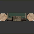 Plant Themed Wooden Furniture Set With Tree Stump Sofa Chair And Table