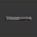 Sci-Fi Pistol Weapon with Metallic Surface Worn Texture and Mechanical Design Details 3d model