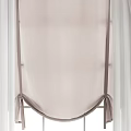 Light Colored Window Curtains With Roman Shade And Tieback Details For Interior Decor