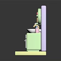 Miniature Bathroom Interior With Toilet Vanity Mirror Shelf And Decor Items