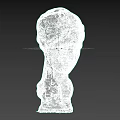 Intricate Female Bust Sculpture With Detailed Hairstyle And Refined Facial Features