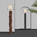Quiet log wind floor lamp 3d model