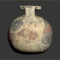 Hand Sculpted Ceramic Vase with Intricate Decorative Patterns and Colorful Artistic Design
