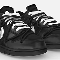 Nike Black Sneakers With White Laces Silver Side Logo And Purple Accents