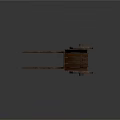Vintage Wooden Handcart With Large Spoked Wheels Wooden Frame And Shafts