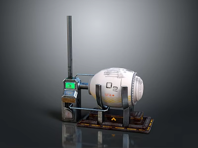 Functional Modern Household Appliance With Digital Control Panel Screen And Cylindrical Stand Design 3d model