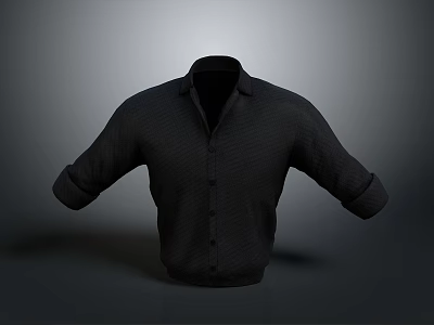 Black Shirt Long Sleeve Shirt Men's Clothing Clothing Shirt Clothing Design Clothes 3d model