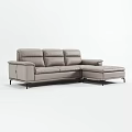 Modern Gray Sectional Sofa With Comfortable Seats And Metal Legs 3d model