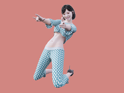 Modern Woman Dance Girl 3d model