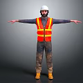 Modern game character worker farmer European worker mechanic builder repairman 3d model