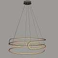 Modern Minimalist Chandelier With Circular Ring Design And Soft Golden Light