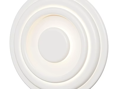Modern White Wall Lamp With Layered Circular Rings And Soft Ambient Lighting 3d model