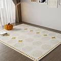 Modern Square Carpet Cream Wind Carpet 3d model