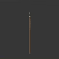 Medieval Metal Weapon With Long Pole And Cross Shaped Top On Gray Gradient Background