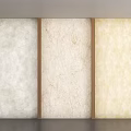Decorative Three Panel Room Divider With Wooden Frame And Textured Beige Cream Fiber Panels