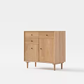 Modern Oak Wood Sideboard With Drawers And Simple Cabinet Design