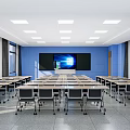 Automatic recording and broadcasting room in modern classroom 3d model