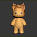 Cute Orange Cat Shaped Doll With Big Ears Round Face And Black Eyes