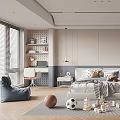 Modern Minimalist Kids Bedroom With Toys And Storage