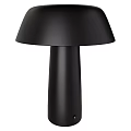 Modern Black Table Lamp with Mushroom Shaped Shade and Cylindrical Base 3d model