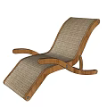 Natural Wooden Frame Leisure Chair With Woven Design And Minimalist Style