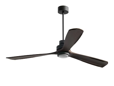Modern Ceiling Mounted Air Conditioning Fan With Dark Blades And Integrated Light 3d model
