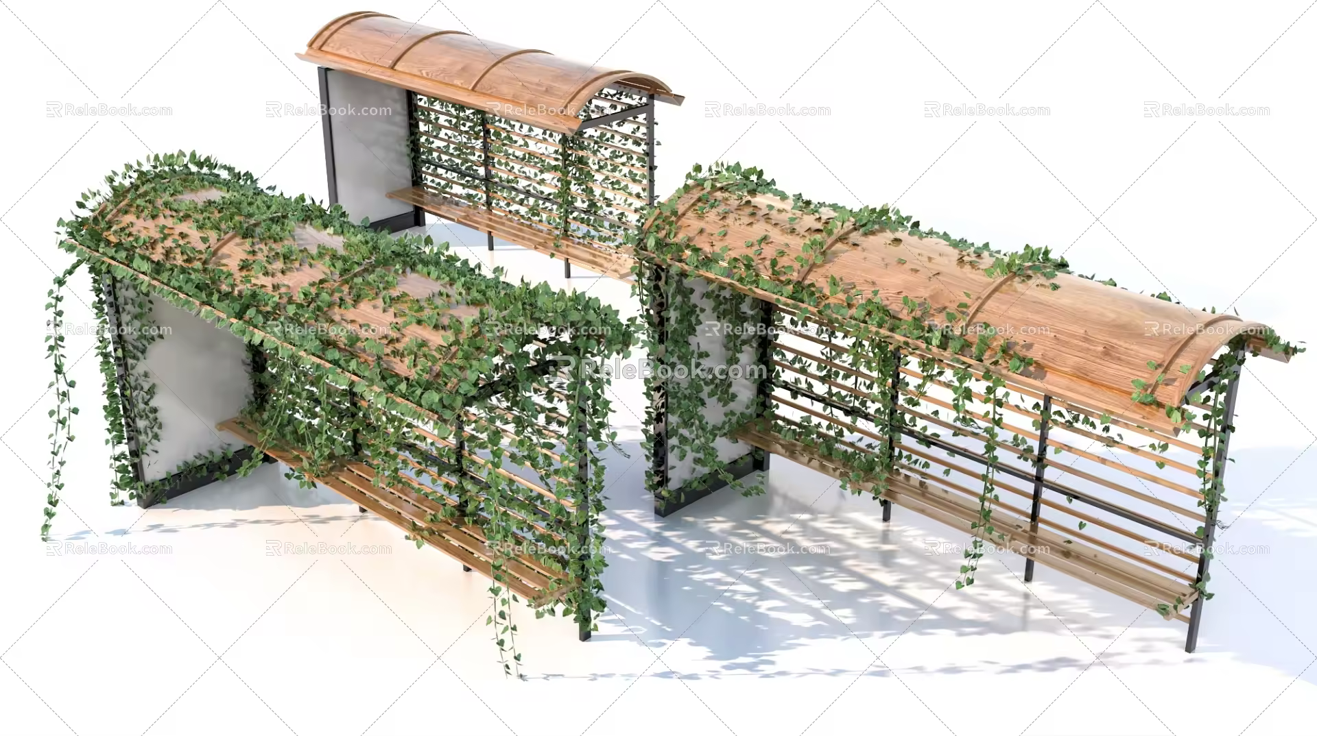 Climbing Plant Bus Station Pavilion Corridor Frame Combination 3d model