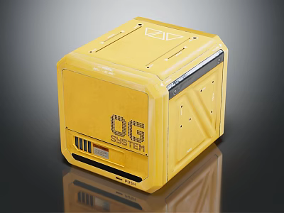Yellow OG STEM Box with Structural Design and Panel Details 3d model