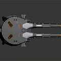 Twin Barrel Military Weapon With Metallic Turret Structure And Armored Design