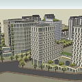 Modern Urban Architectural Complex With High Rise Buildings Greenery And Roads