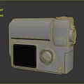 Silver Retro Style Camera Electronic Device With Display Screen And Control Knobs 3d model