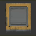 Industrial Computer Cabinet With Yellow Metal Doors And Ventilation Grilles