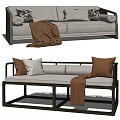 New Chinese Style Combination Sofa Double Sofa 3d model
