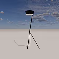 Modern Black Gold Floor Lamp With Tripod Base And Stylish Drum Shade Design
