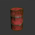 Vintage Red Oil Barrel With Rustic Design For Household Storage Use