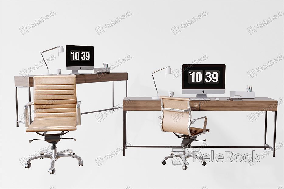 Modern Office Desk and Chair Simple Office Desk model