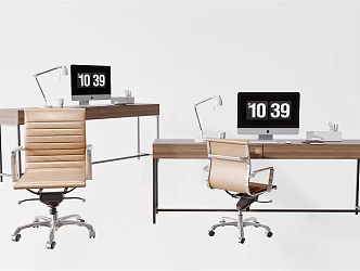 Modern Office Desk and Chair Simple Office Desk 3d model