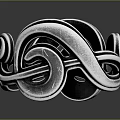 Silver Ring With Twisted Intertwined Curved Lines Modern Artistic Fashion Jewelry Accessory