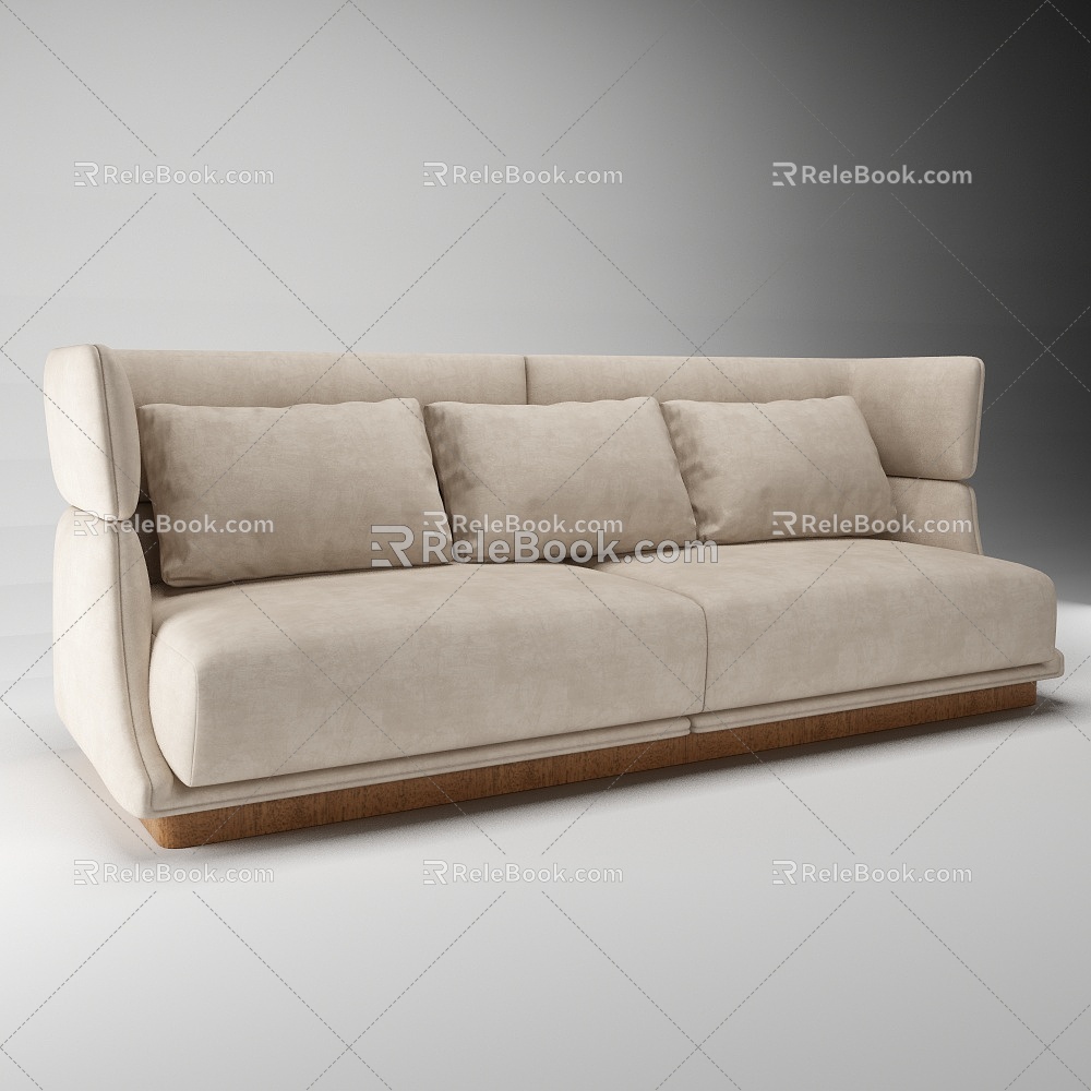 Modern double sofa Bentley three-seat sofa 3d model